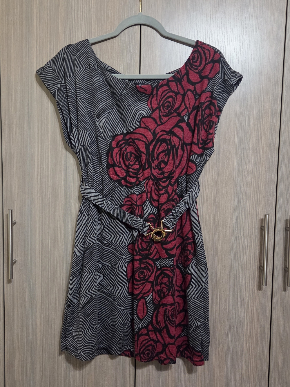 Floral Mini Dress With Belted Waist